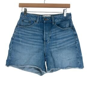 Fat Face Jean Shorts Womens US 4 Medium Wash Denim Stretch Cut Off Casual 90s